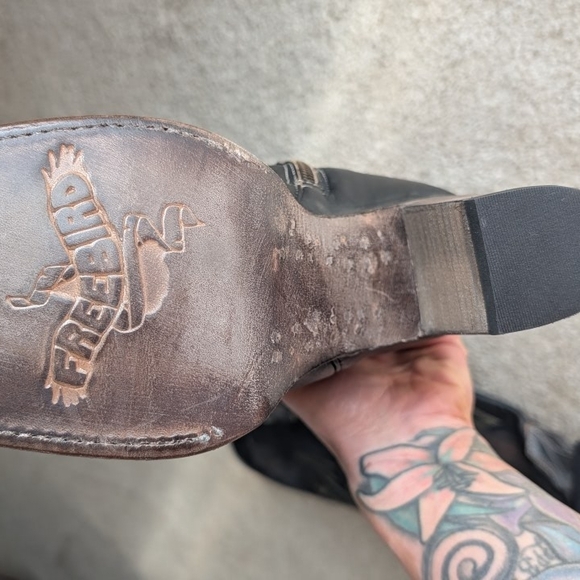 Freebird Black and Tan Patterned Heeled Boots - Picture 3 of 4